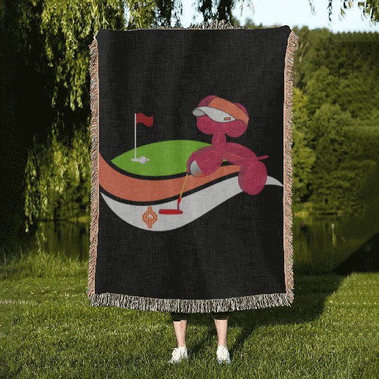 Summer Golf Balloon Dog Woven Blankets