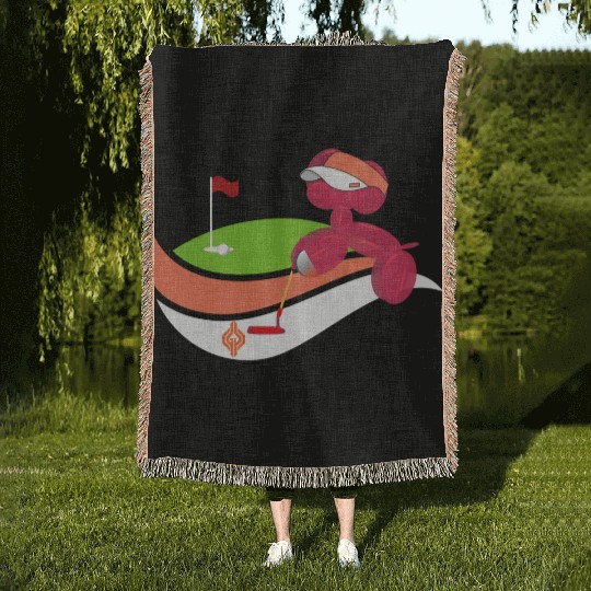 Summer Golf Balloon Dog Woven Blankets