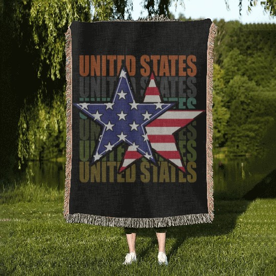 God bless America the land of the free Woven Blankets