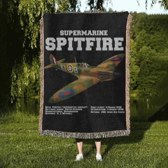Supermarine Spitfire | WW2 Plane Woven Blankets
