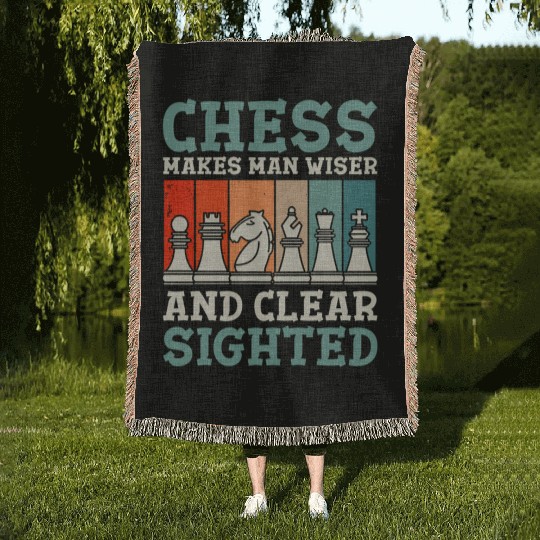 Chess Makes Wiser And Clear Woven Blankets