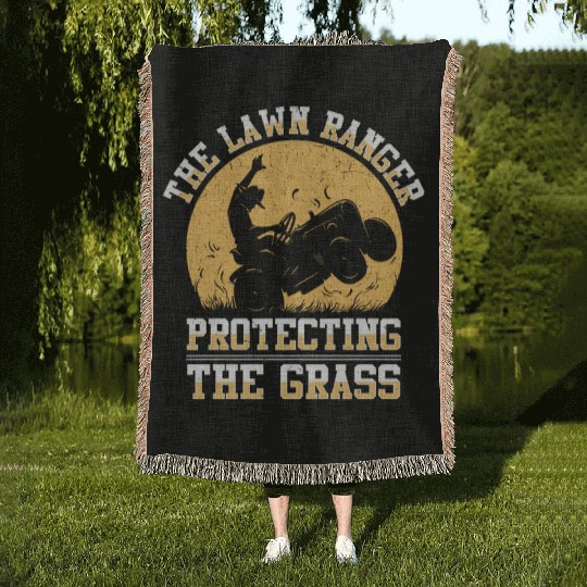 Lawn Mowing Lawn Mower Gardener Gardening Woven Blankets