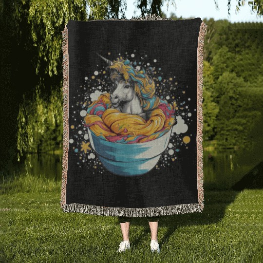 Unicorn Ice Cream Woven Blankets