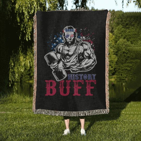 History Buff Independence Day Lincoln Patriot USA Woven Blankets