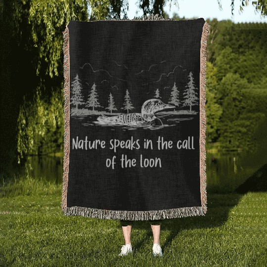 Nature Speaks Loon Bird Watching Loons Woven Blankets