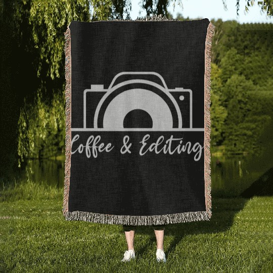 Photographer Coffee Editing Photography Lover Woven Blankets