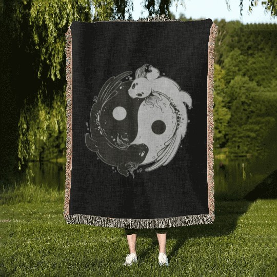 Save The Axolotls and get balance to earth Woven Blankets