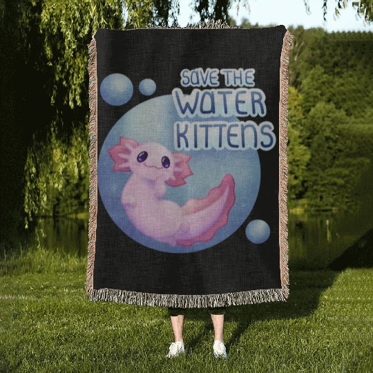 Save the Water Kittens Woven Blankets