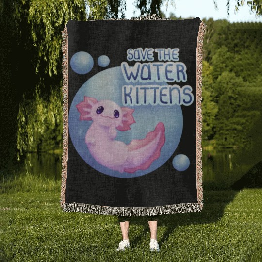 Save the Water Kittens Woven Blankets