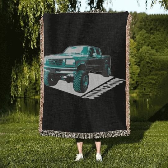 Squarebody Old School Body Car Truck Woven Blankets