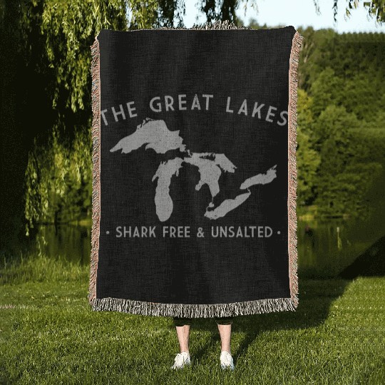 Great Lakes Shark Free And Unsalted Woven Blankets