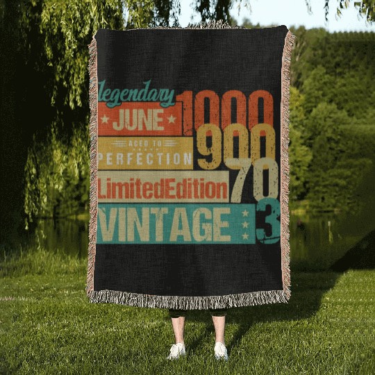 Vintage June1973 Birthday Gift Woven Blankets