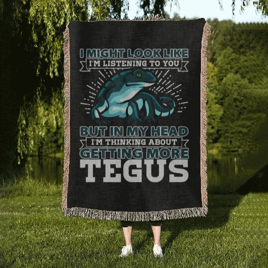 Tegu Lizard I Might Look Like Im Listening To You Woven Blankets