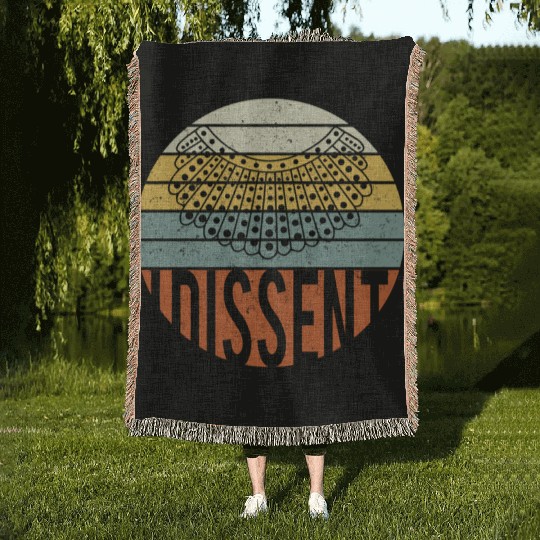 I Dissent Quote Woven Blankets