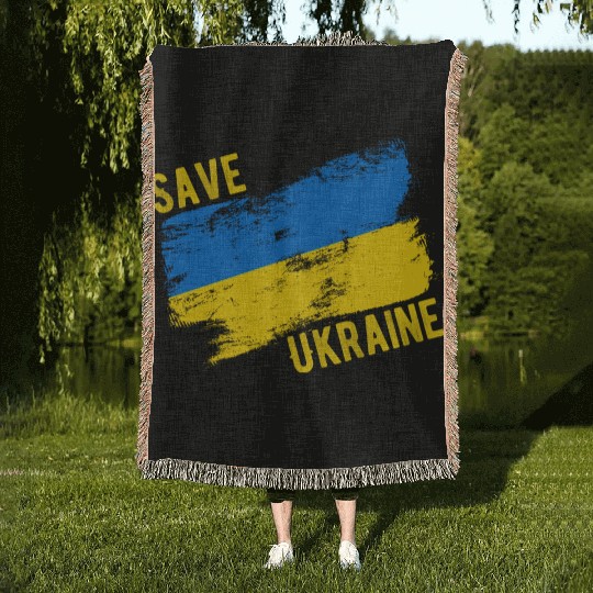 Save Ukraine Woven Blankets