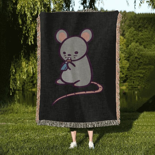 Cute Rat Candy Bar Woven Blankets