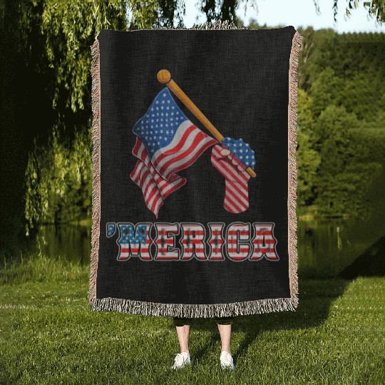Patriotism Merica Pride US Patriots USA Fan Woven Blankets
