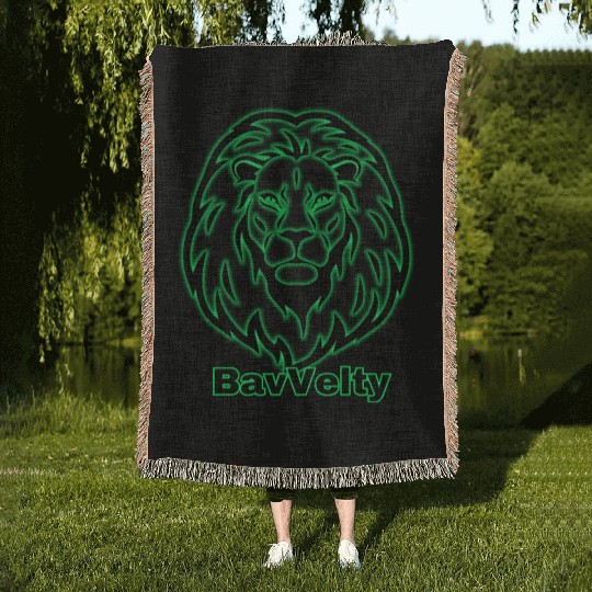 BavVelty head Lion design Woven Blankets