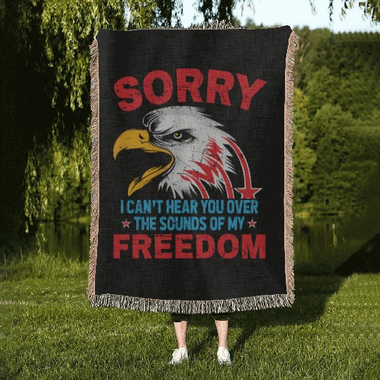 Sound of my freedom Woven Blankets