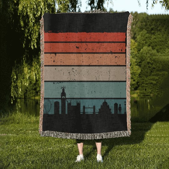 Vintage London city Woven Blankets