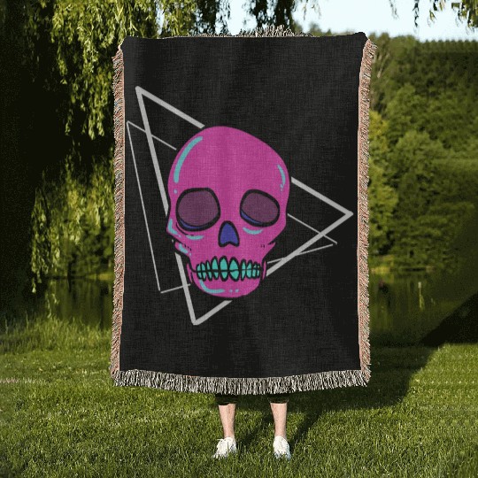 Dead Inside Skull Artist Gift Woven Blankets