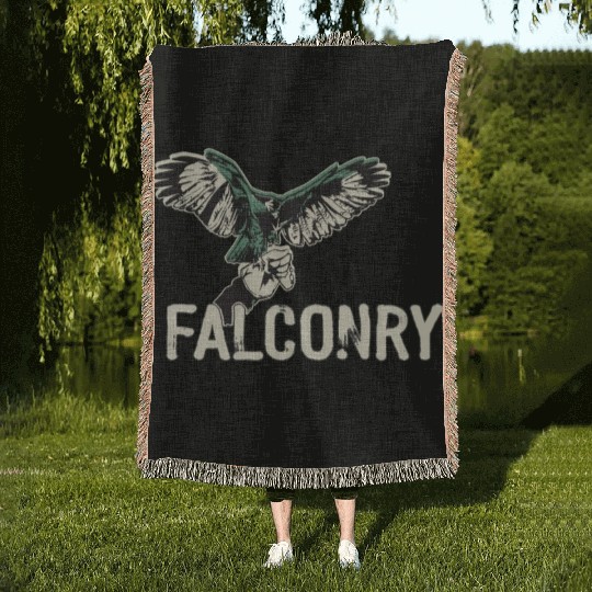 Falconry Bird Falcon Hunting Falconer Woven Blankets