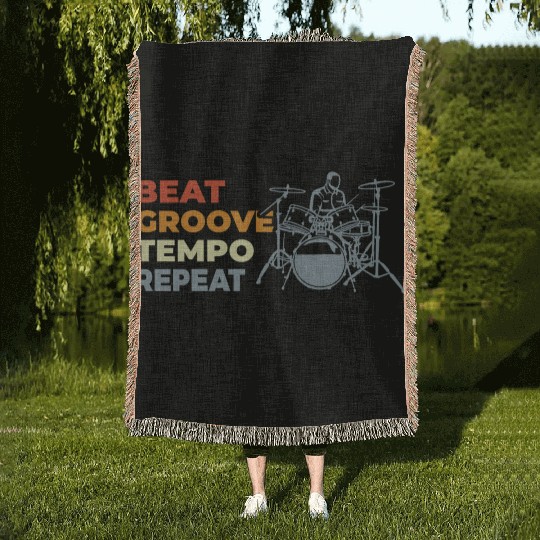 Drummer Motivation Woven Blankets