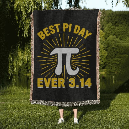 Funny Math Best Pi Day Ever 3 14 Woven Blankets