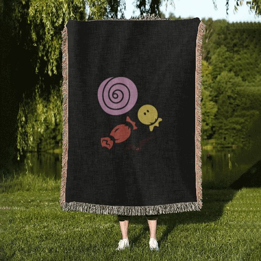 Witch Way To The Candy Spooky Halloween Woven Blankets