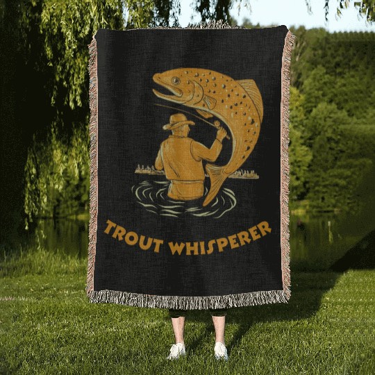 Trout Whisperer Woven Blankets