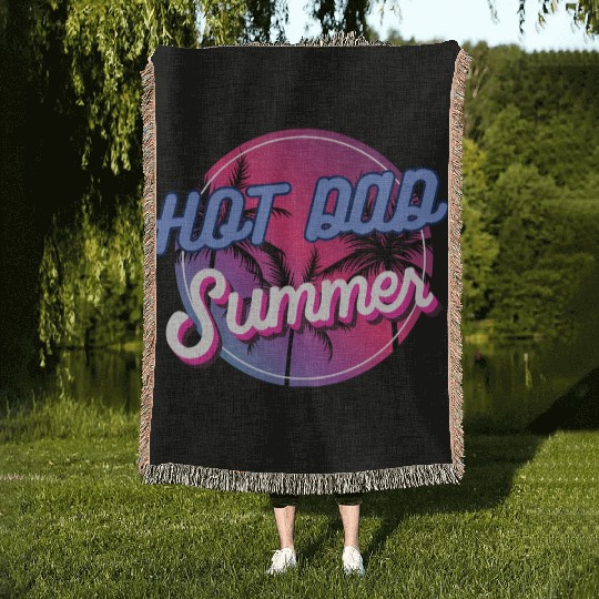 Hot Dad Summer, Dude Dad Vintage Woven Blankets