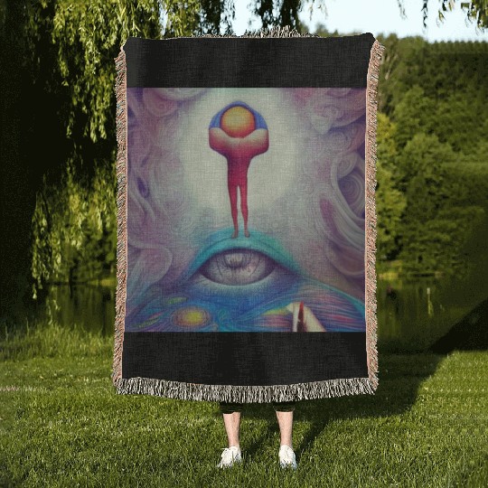 Psychedelic imagination Who am I, where am I? Woven Blankets