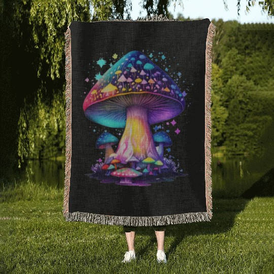 Mystical Fungi Woven Blankets