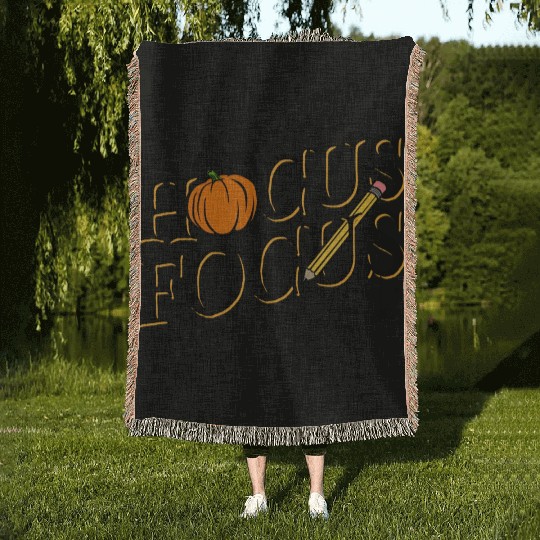Funny Hocus Focus Teacher Appreciation Halloween Woven Blankets
