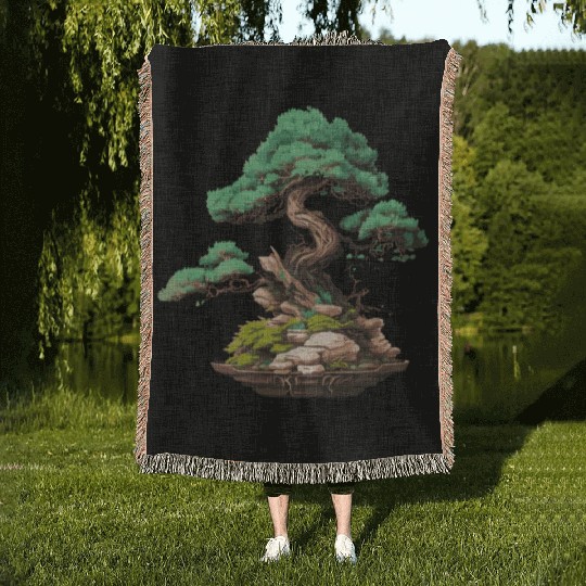 bonsai Japanese Art Woven Blankets