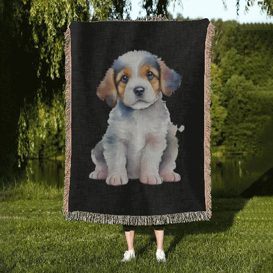 Adorable Puppy Woven Blankets