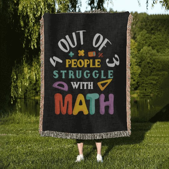 4 Out of 3 People Struggle With Math green Woven Blankets