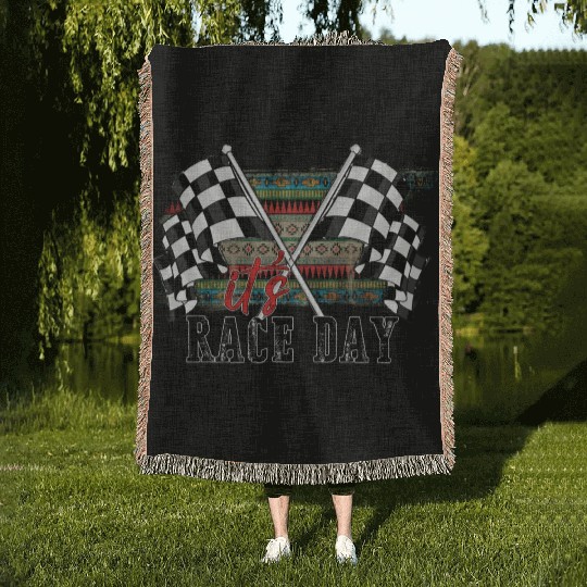 Its Race Day Woven Blankets