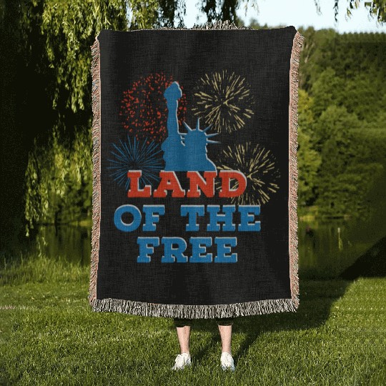 Land of the free gift Woven Blankets