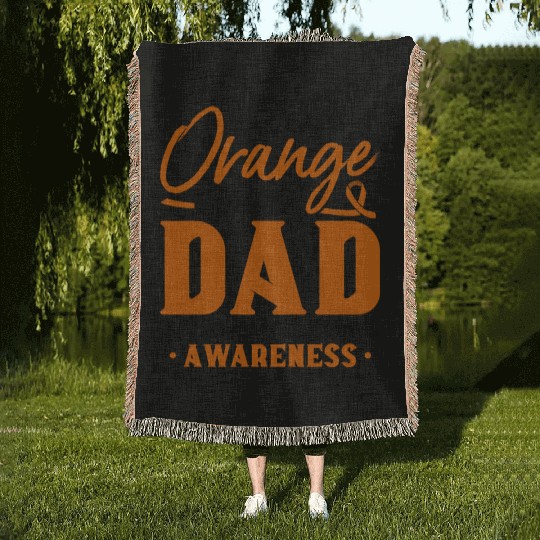 I Wear Orange For My Dad Multiples Sclerosis MS Woven Blankets