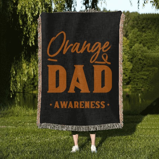 I Wear Orange For My Dad Multiples Sclerosis MS Woven Blankets