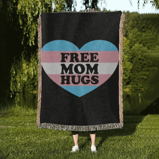 Free Mom Hugs Trans Flag LGBTQ Transgendertransgen Woven Blankets