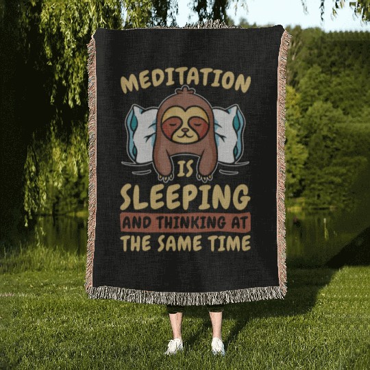 Sloth Meditation Sloth Yoga Woven Blankets