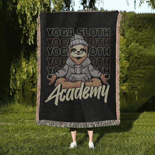 Sloth Academy Sloth Yoga Woven Blankets