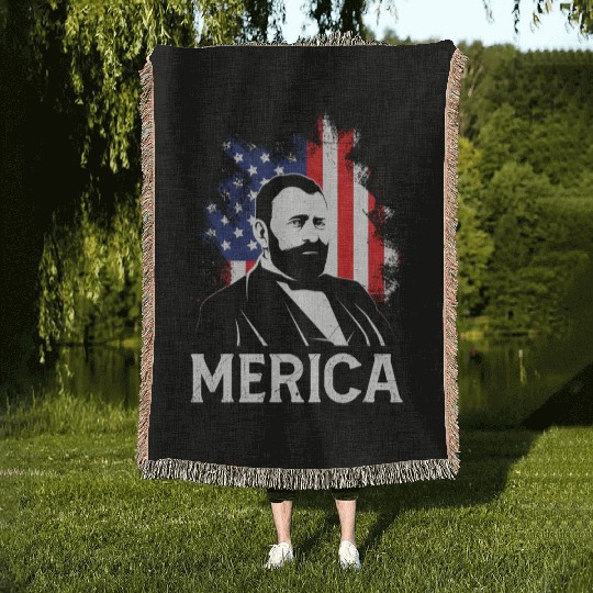Merica USA Presidents America Fan USA Party Woven Blankets