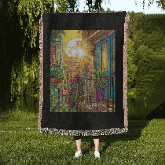Urban Gardening Balcony Garden Gardener Plant Woven Blankets