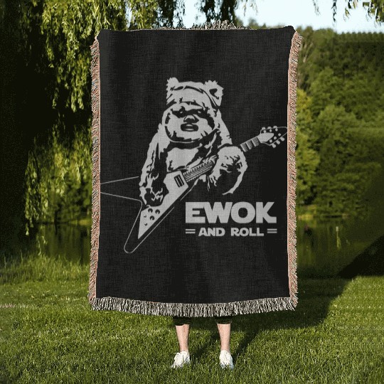 New Ewok And Roll Guitar Funny Woven Blankets