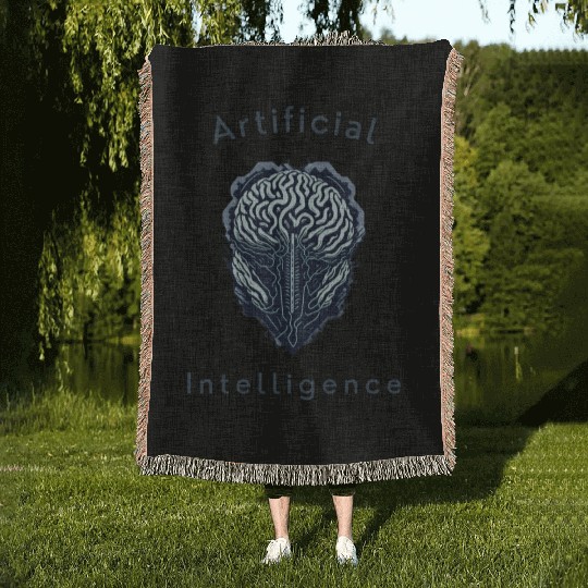 Artificial Intelligence (AI) Robot Brain Woven Blankets