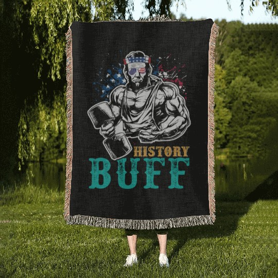 History Buff Independence Day Lincoln Patriot USA Woven Blankets