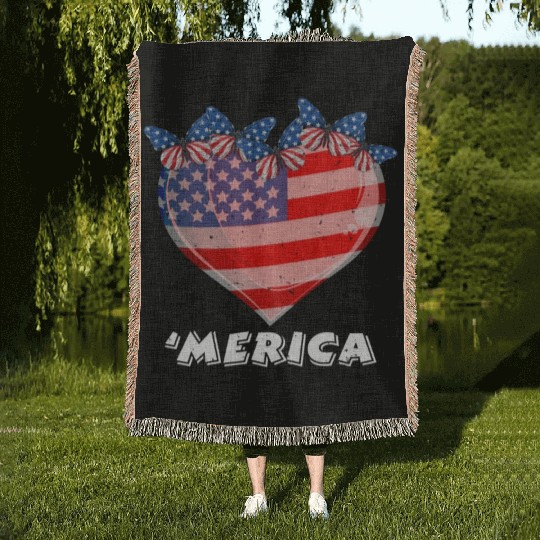 Patriotism Merica Pride US Patriots USA Fan Woven Blankets